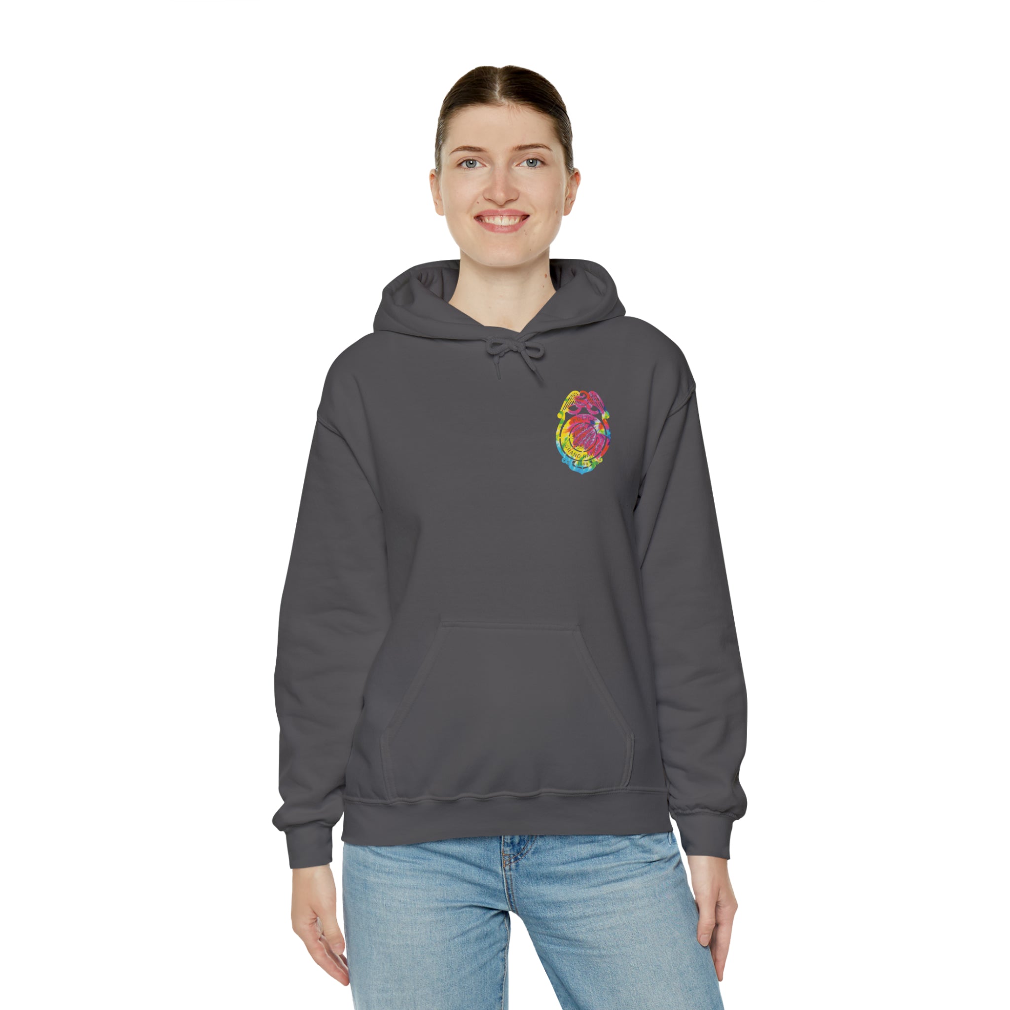 Tie-Dye Badge Bliss Hooded Sweatshirt