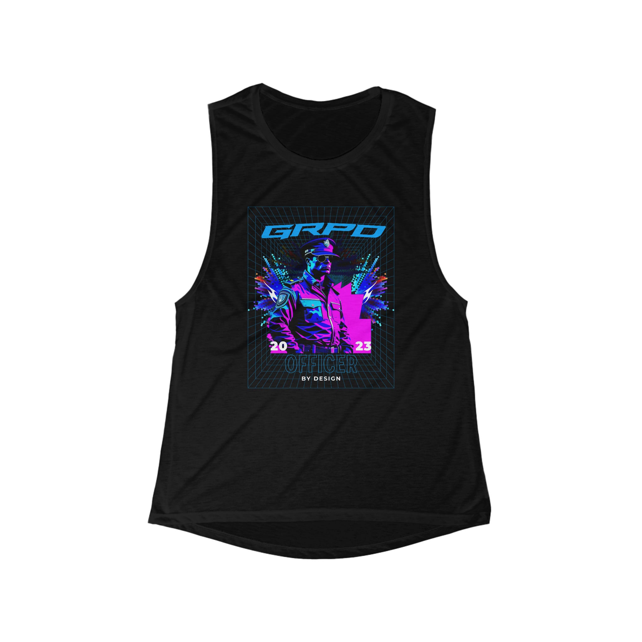 Women's Retro 80s Police Officer Muscle Tank