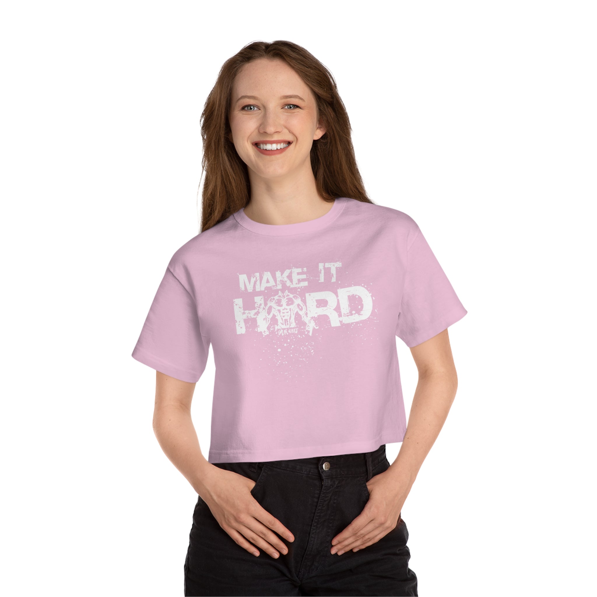 "MAKE IT HARD" Champion Women's Heritage Cropped T-Shirt