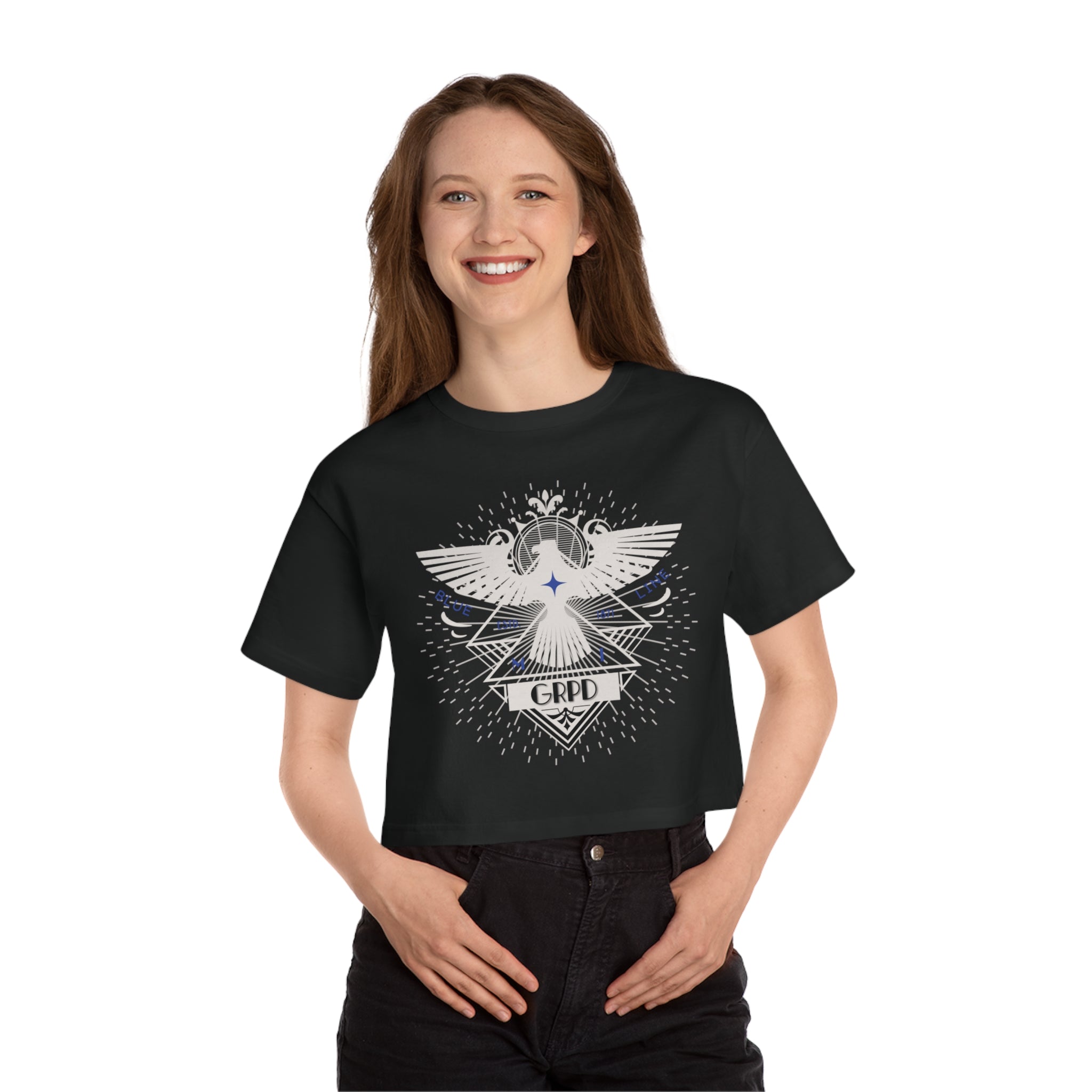 Blue Pheonix Rising Cropped Women's Shirt