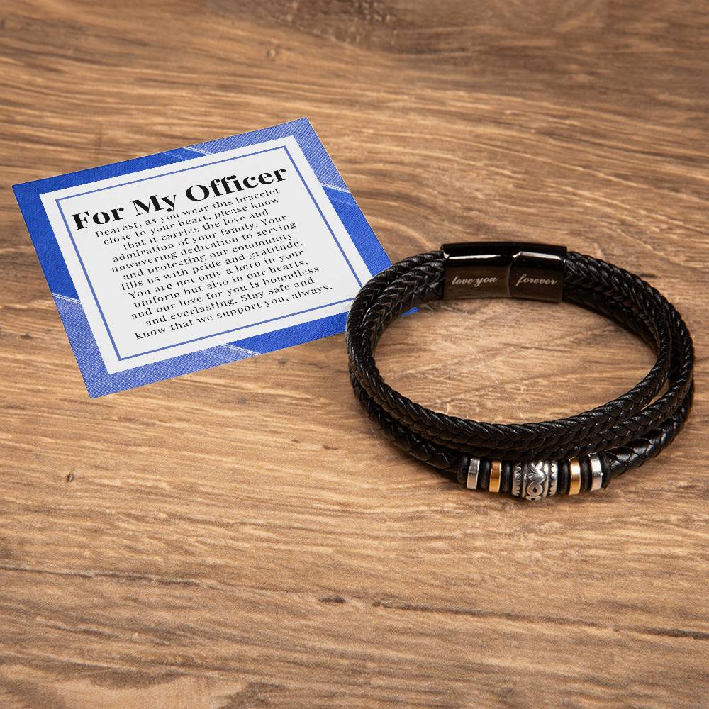 For My Officer - Will Love You Forever Men's  Bracelet