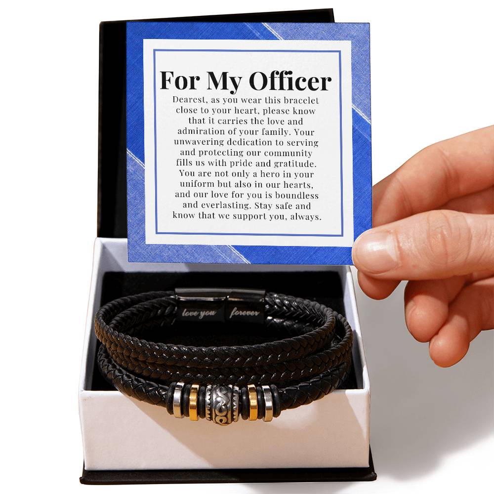 For My Officer - Will Love You Forever Men's  Bracelet