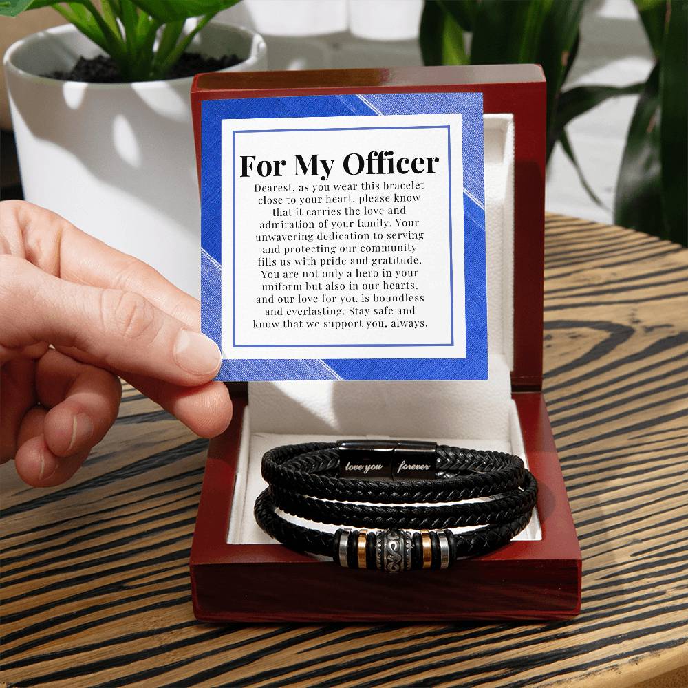 For My Officer - Will Love You Forever Men's  Bracelet