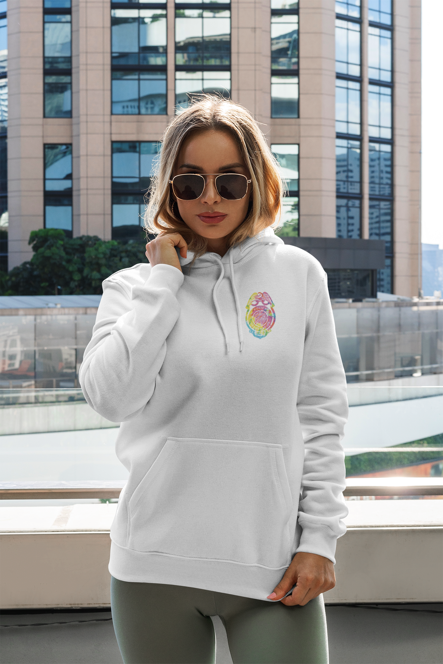 Tie-Dye Badge Bliss Hooded Sweatshirt